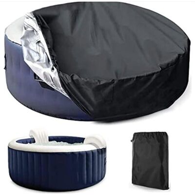 ZEAICOS Housse de Protection pour Piscine ou SpaRonde Couvercle du Spa Solaire Extérieur Housse Ronde pour SPA Imperméable À La Label - Publicité ZEAICOS Housse de Protection pour Piscine ou SpaRonde Couvercle du Spa Solaire Extérieur Housse Ronde pour SPA Imperméable À La Label - Publicité
