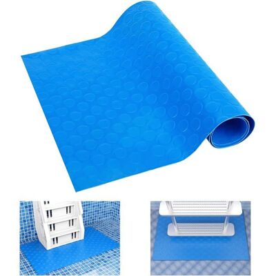 Tapis Antidérapant Pour Échelle De Piscine Hors Sol 40x90cm Protection De Liner En Caoutchouc Bleu - Publicité Tapis Antidérapant Pour Échelle De Piscine Hors Sol 40x90cm Protection De Liner En Caoutchouc Bleu - Publicité