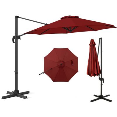 COSTWAY Parasol Déporté 294x247cm - Rotation à 360°- 5 Angles dInclinaison Réglables - Base de Croix - Anti UV pour Jardin-Rouge Rouge - Publicité COSTWAY Parasol Déporté 294x247cm - Rotation à 360°- 5 Angles dInclinaison Réglables - Base de Croix - Anti UV pour Jardin-Rouge Rouge - Publicité