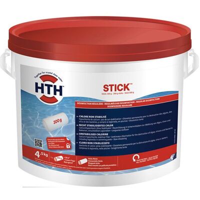 Chlore non stabilisé en stick 45 kg - HTH Blanc - Publicité Chlore non stabilisé en stick 45 kg - HTH Blanc - Publicité