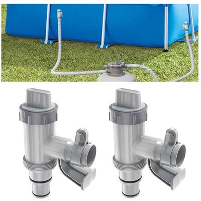 NOBRAND 2PCS Adaptateur de Tuyau de Piscine Hors Sol avec Vanne dentretien/darrêtpour Système de Pompe de Piscine pour Tuyau 32/38mm - Publicité NOBRAND 2PCS Adaptateur de Tuyau de Piscine Hors Sol avec Vanne dentretien/darrêtpour Système de Pompe de Piscine pour Tuyau 32/38mm - Publicité