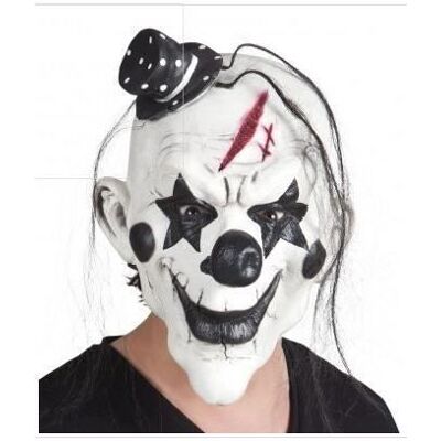 Boland Masque de Clown Latex avec Chapeau - Adulte Homme - Noir - Balafre et Plaie Noir - Publicité Boland Masque de Clown Latex avec Chapeau - Adulte Homme - Noir - Balafre et Plaie Noir - Publicité