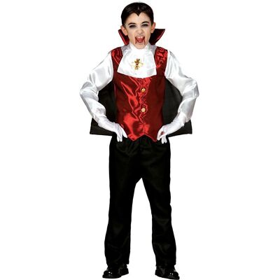 Déguisement vampire enfant Draculine - Halloween - 3-4 ans - cape chemise jabot pantalon Noir - Publicité Déguisement vampire enfant Draculine - Halloween - 3-4 ans - cape chemise jabot pantalon Noir - Publicité