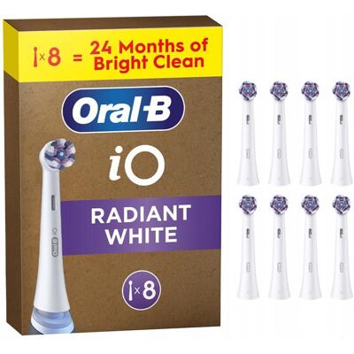 Tête de brosse à dents blanche Oral-B iO - Élimination avancée de la plaque - Publicité Tête de brosse à dents blanche Oral-B iO - Élimination avancée de la plaque - Publicité