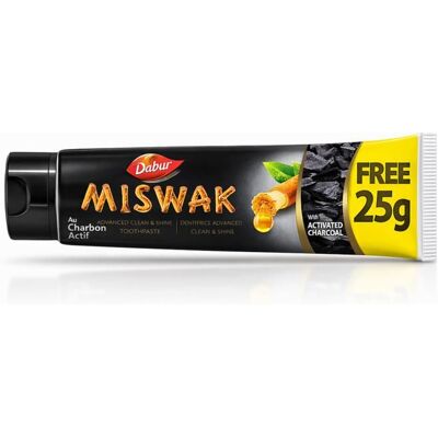 Dabur - Dentifrice Miswak au Charbon Actif 50g+25g - - Publicité Dabur - Dentifrice Miswak au Charbon Actif 50g+25g - - Publicité