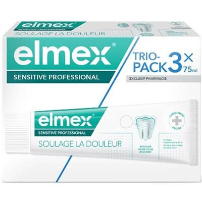 Dentifrice Sensitive Professional Elmex - 3x75ml - Publicité Dentifrice Sensitive Professional Elmex - 3x75ml - Publicité
