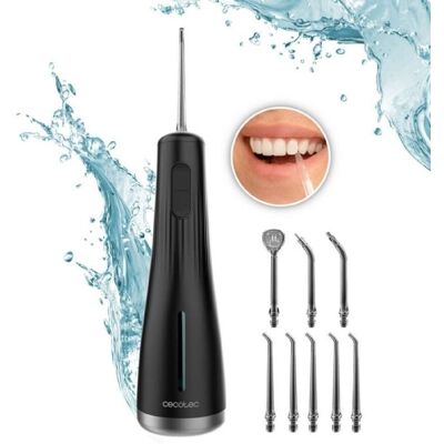 Cecotec Irrigateur Buccal Portable ToothCare Jet Liberty. 1600 Pulsations par Minute 8 Buses Interchangeables 4 Modes de Noir - Publicité Cecotec Irrigateur Buccal Portable ToothCare Jet Liberty. 1600 Pulsations par Minute 8 Buses Interchangeables 4 Modes de Noir - Publicité