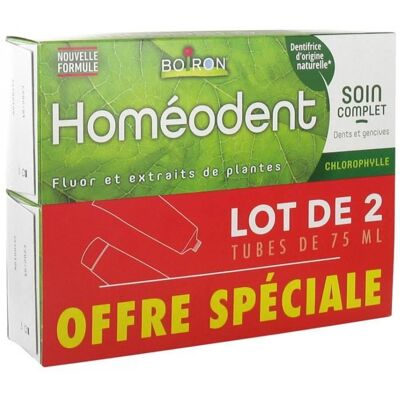 Dentifrice - BOIRON - Homéodent - Soin Complet - Arôme Citron - 2 x 75 ml - Publicité Dentifrice - BOIRON - Homéodent - Soin Complet - Arôme Citron - 2 x 75 ml - Publicité