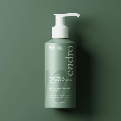 Dentifrice au Fluor BIO - Actif Blancheur – À la Menthe Glaciale - Publicité Dentifrice au Fluor BIO - Actif Blancheur – À la Menthe Glaciale - Publicité