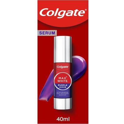 COLGATE - Sérum Max White Purple - Booster de Blancheur Après le Dentifrice pour une Correction Instantanée de la Couleur - 40ml - Publicité COLGATE - Sérum Max White Purple - Booster de Blancheur Après le Dentifrice pour une Correction Instantanée de la Couleur - 40ml - Publicité