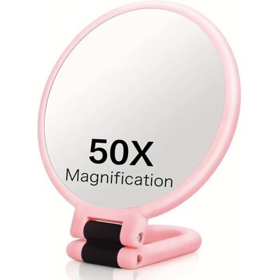 AUTREMENT 1 Miroir De Maquillage Double Face Grossissement 50x Et 1x Miroir À Main Pliable Avec Support Mural Pour Voyage Et Bur CUISINETTE - Publicité AUTREMENT 1 Miroir De Maquillage Double Face Grossissement 50x Et 1x Miroir À Main Pliable Avec Support Mural Pour Voyage Et Bur CUISINETTE - Publicité