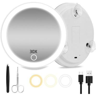 FRAVONIX Miroir Grossissant 30X Avec Lumières15 cm de Voyage Éclairé Rechargeable et PortableAccessoire de haute qualité durable et fa - Publicité FRAVONIX Miroir Grossissant 30X Avec Lumières15 cm de Voyage Éclairé Rechargeable et PortableAccessoire de haute qualité durable et fa - Publicité