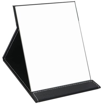 BEIJIYI Miroir de voyage pliant miroir ultra-mince rectangulaire réglable portable en PU pour voyage camping maison (8 7 W × 6 1 L) - Publicité BEIJIYI Miroir de voyage pliant miroir ultra-mince rectangulaire réglable portable en PU pour voyage camping maison (8 7 W × 6 1 L) - Publicité