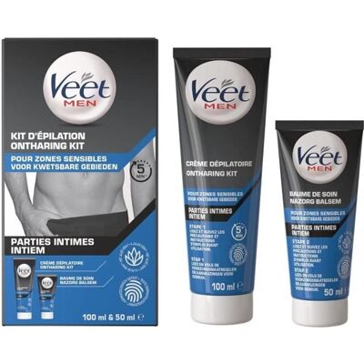 Veet - Hommes - Intime - 150 ml - kit d'épilation - Publicité Veet - Hommes - Intime - 150 ml - kit d'épilation - Publicité
