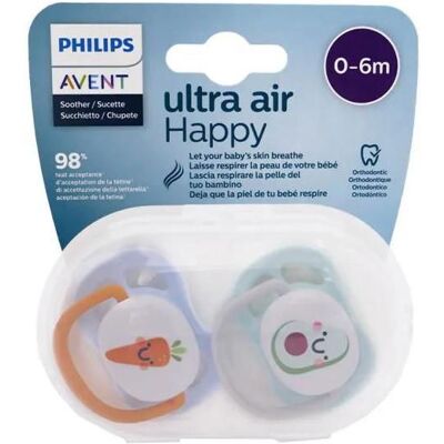 Avent Sucette Ultra Air 0-6m Mixte Love Mama Lot de 2 Blanc - Publicité Avent Sucette Ultra Air 0-6m Mixte Love Mama Lot de 2 Blanc - Publicité