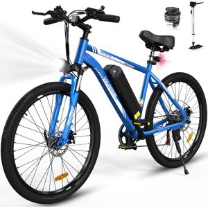 Vélo Électrique COLORWAY 26 Bleu - VAE avec batterie amovible 36V/15AH - Shimano 7-Vitesses - VTT Ville E-Bike Bleu - Publicité Vélo Électrique COLORWAY 26 Bleu - VAE avec batterie amovible 36V/15AH - Shimano 7-Vitesses - VTT Ville E-Bike Bleu - Publicité