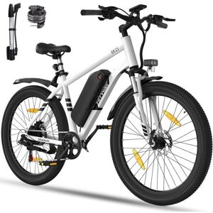HITWAY Vélo Électrique 27.5 Blanc VAE avec batterie amovible 36V/13AH Shimano 7-Vitesses VTT Ville E-Bike Blanc - Publicité HITWAY Vélo Électrique 27.5 Blanc VAE avec batterie amovible 36V/13AH Shimano 7-Vitesses VTT Ville E-Bike Blanc - Publicité