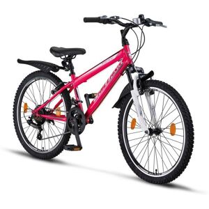 Vélo VTT - CHILLAXX Escape - 24 pouces - 21 vitesses - Rose-blanc - frein en V - Publicité Vélo VTT - CHILLAXX Escape - 24 pouces - 21 vitesses - Rose-blanc - frein en V - Publicité