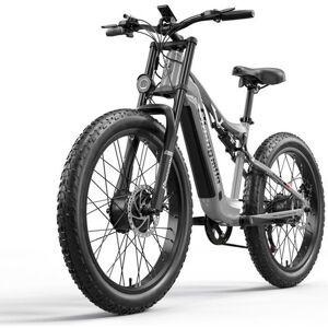 Shengmilo S600 : VTT Électrique Puissant - Moteur Double 1000W Pneus Fat 3.0 Freins à Disque Hydrauliques - Gris Blanc - Publicité Shengmilo S600 : VTT Électrique Puissant - Moteur Double 1000W Pneus Fat 3.0 Freins à Disque Hydrauliques - Gris Blanc - Publicité