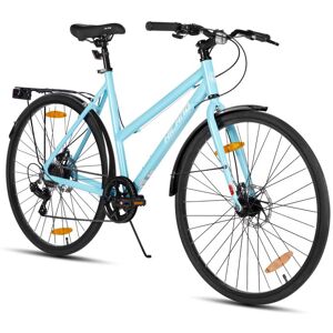 Hiland 700C Vélo de route - vélo de trajet urbain 7 vitesses 28 pouces vélo pour adultes avec freins à disque unisexe - bleu Bleu - Publicité Hiland 700C Vélo de route - vélo de trajet urbain 7 vitesses 28 pouces vélo pour adultes avec freins à disque unisexe - bleu Bleu - Publicité