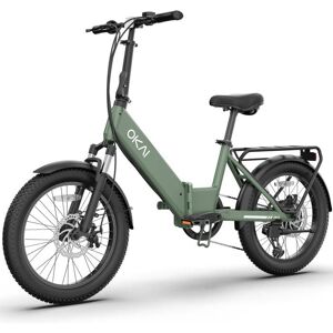 Vélo électrique OKAI Moteur 250W Batterie 48V 10.4AH 25KM/H Autonomie(PAS) 95KM Vélo pliant de ville Pneu 20*3 Vert Vert - Publicité Vélo électrique OKAI Moteur 250W Batterie 48V 10.4AH 25KM/H Autonomie(PAS) 95KM Vélo pliant de ville Pneu 20*3 Vert Vert - Publicité