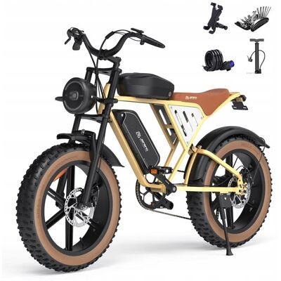 2025 Jansno X70 - Vélo électrique - Pneu 20 - Moteur 750 W - Batteries doubles 48V 14Ah+20AH 48km/h - Autonomie 120km - 7 vitesses Jaune - Publicité 2025 Jansno X70 - Vélo électrique - Pneu 20 - Moteur 750 W - Batteries doubles 48V 14Ah+20AH 48km/h - Autonomie 120km - 7 vitesses Jaune - Publicité