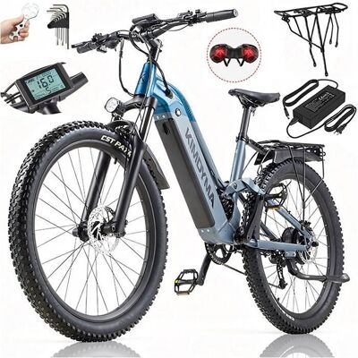 Vélo électrique tout amorti 1000W KIMDYMA K02 27.5 Batterie 20AH Grande autonomie Freins hydrauliques 9 vitesses Bleu Bleu - Publicité Vélo électrique tout amorti 1000W KIMDYMA K02 27.5 Batterie 20AH Grande autonomie Freins hydrauliques 9 vitesses Bleu Bleu - Publicité