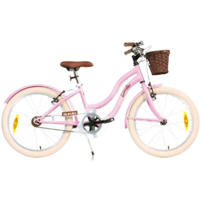 Vélo pour fille - DINO BIKES - Aurelia Rétro - 20 pouces - panier effet rotin - freins V-brake Rose - Publicité Vélo pour fille - DINO BIKES - Aurelia Rétro - 20 pouces - panier effet rotin - freins V-brake Rose - Publicité
