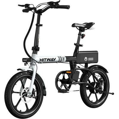 HITWAY Vélo électrique Pliable 16” E-Bike Moteur 250W avec Batterie Amovible 36V 90Ah Autonomie 35-70KM Blanc - Publicité HITWAY Vélo électrique Pliable 16” E-Bike Moteur 250W avec Batterie Amovible 36V 90Ah Autonomie 35-70KM Blanc - Publicité
