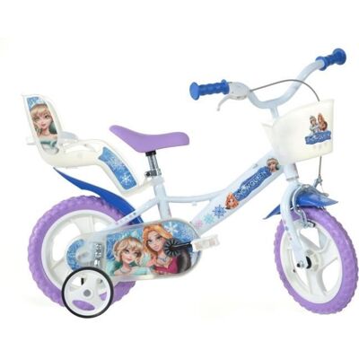 Dino Snow Queen Vélo 12" - Blanc/Bleu - Publicité Dino Snow Queen Vélo 12" - Blanc/Bleu - Publicité