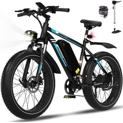 COLORWAY vélo électrique VAE VTT électrique 26 x 4.0 Ville E-Bike Batterie au Lithium Amovible 48V15AH Shimano 7 Vitesses Noir - Publicité COLORWAY vélo électrique VAE VTT électrique 26 x 4.0 Ville E-Bike Batterie au Lithium Amovible 48V15AH Shimano 7 Vitesses Noir - Publicité