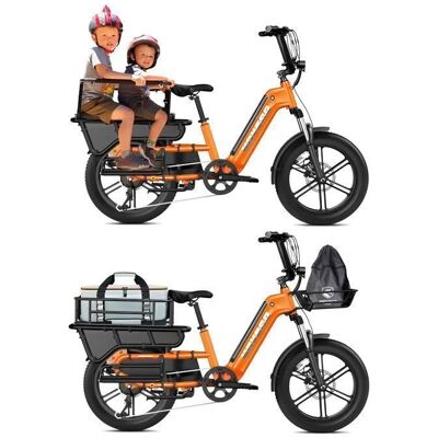 Vélo cargo électrique - HOVSCO K6 - 48V 15Ah - Moteur 750W (pic 1200W) - Pneus 20×3.0 - Publicité Vélo cargo électrique - HOVSCO K6 - 48V 15Ah - Moteur 750W (pic 1200W) - Pneus 20×3.0 - Publicité