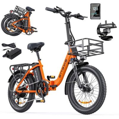 Vélo Électrique Pliable - ENGWE L20 SE - Batterie Amovible 36V 15.6Ah - Autonomie 115km - Orange Orange - Publicité Vélo Électrique Pliable - ENGWE L20 SE - Batterie Amovible 36V 15.6Ah - Autonomie 115km - Orange Orange - Publicité