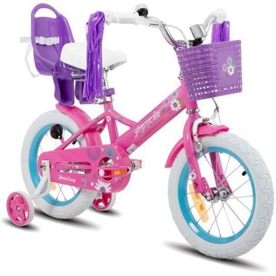 Vélo pour enfants - HILAND JOYSTAR - 14 pouces - Frein à main - Frein à rétropédalage - Rose foncé Rose - Publicité Vélo pour enfants - HILAND JOYSTAR - 14 pouces - Frein à main - Frein à rétropédalage - Rose foncé Rose - Publicité