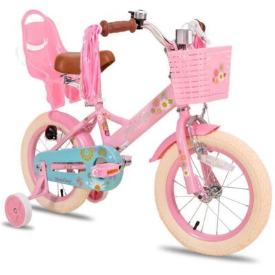 Vélo denfant - HILAND - JOYSTAR - 12 pouces - Rose - Avec roues auxiliaires Rose - Publicité Vélo denfant - HILAND - JOYSTAR - 12 pouces - Rose - Avec roues auxiliaires Rose - Publicité
