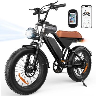 ISCOOTER Vélo Électrique EB5 Max-Fat bike 20-1000W-Batterie amovible 48V 18.2Ah-Autonomie 80km-Shimano 7 Vitesse-5 Mode ASSIST-APP-150kg Noir - Publicité ISCOOTER Vélo Électrique EB5 Max-Fat bike 20-1000W-Batterie amovible 48V 18.2Ah-Autonomie 80km-Shimano 7 Vitesse-5 Mode ASSIST-APP-150kg Noir - Publicité