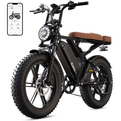 TST Vélo électrique adultes (1500W Peak) -X6- 20 Fat Tire - Batterie 48V 15Ah amovible -Montagne Tout-terrain & Ville Noir Noir - Publicité TST Vélo électrique adultes (1500W Peak) -X6- 20 Fat Tire - Batterie 48V 15Ah amovible -Montagne Tout-terrain & Ville Noir Noir - Publicité