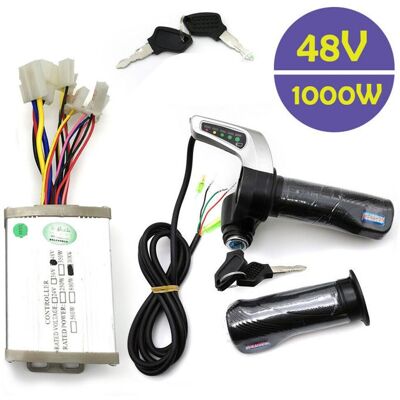 OUKANING Contrôleur à balais 48 V avec poignées daccélérateur pour trottinette électrique kits pour vélos électriques - Publicité OUKANING Contrôleur à balais 48 V avec poignées daccélérateur pour trottinette électrique kits pour vélos électriques - Publicité