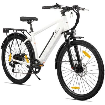 Vélo électrique Hiland - 26 pouces -Moteur 250 W batterie 36 V 104 Ah modèle unisexe 7 vitesses équipé de freins à disqueBlanc Blanc - Publicité Vélo électrique Hiland - 26 pouces -Moteur 250 W batterie 36 V 104 Ah modèle unisexe 7 vitesses équipé de freins à disqueBlanc Blanc - Publicité