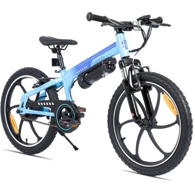 Vélo électrique JOYSTAR - Équipé dun moteur sans balais de 250 W dune batterie amovible et dune autonomie de 24 km - Bleu Bleu - Publicité Vélo électrique JOYSTAR - Équipé dun moteur sans balais de 250 W dune batterie amovible et dune autonomie de 24 km - Bleu Bleu - Publicité