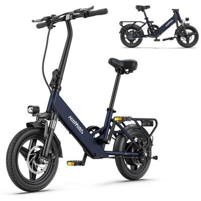 SMARTAI Vélo électrique pliable 14” - Moteur 250W - Batterie Amovible 36V 10.4Ah - Autonomie 60km - Freins à disque Bleu Bleu - Publicité SMARTAI Vélo électrique pliable 14” - Moteur 250W - Batterie Amovible 36V 10.4Ah - Autonomie 60km - Freins à disque Bleu Bleu - Publicité