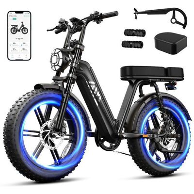 VTT électrique adulte TST 1500W Peak - Fatbike électrique 20 Tout Terrain - Batterie 48V 15Ah - Autonomie 90 km - E-dirt Bike Noir Noir - Publicité VTT électrique adulte TST 1500W Peak - Fatbike électrique 20 Tout Terrain - Batterie 48V 15Ah - Autonomie 90 km - E-dirt Bike Noir Noir - Publicité