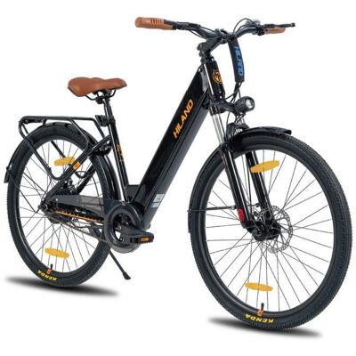 HILAND Vélo électrique adulte avec moteur 250W vitesse 25KM/H suspension avant passage droitNoir Noir - Publicité HILAND Vélo électrique adulte avec moteur 250W vitesse 25KM/H suspension avant passage droitNoir Noir - Publicité