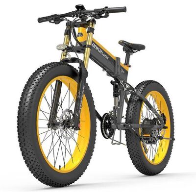 Vélo électrique pliable - LANKELEISI - XT750 Plus - 1000W - 48V 17.5Ah - Shimano 9 vitesses Jaune - Publicité Vélo électrique pliable - LANKELEISI - XT750 Plus - 1000W - 48V 17.5Ah - Shimano 9 vitesses Jaune - Publicité