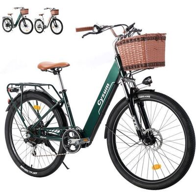 CYSUM Vélo Électrique Urbain 26 Pouces Ebike de Ville Adulte Femme Homme 250W VAE Classique Batterie 36V 360Wh Autonomie 60-80KM Vert - Publicité CYSUM Vélo Électrique Urbain 26 Pouces Ebike de Ville Adulte Femme Homme 250W VAE Classique Batterie 36V 360Wh Autonomie 60-80KM Vert - Publicité