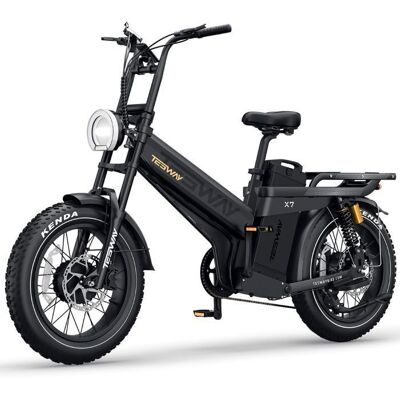 Vélo électrique TESWAY X7 AWD,Double moteur 3000W,52V,60AH,51km/h,Autonomie 320km,Pneus tout-terrain 20*4.0,Double Amortisseur,NFC Noir - Publicité Vélo électrique TESWAY X7 AWD,Double moteur 3000W,52V,60AH,51km/h,Autonomie 320km,Pneus tout-terrain 20*4.0,Double Amortisseur,NFC Noir - Publicité