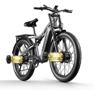 Vélo électrique - SHENGMILO - S600 - 2000W double moteur - Batterie amovible 48V - Autonomie 80 km Gris - Publicité Vélo électrique - SHENGMILO - S600 - 2000W double moteur - Batterie amovible 48V - Autonomie 80 km Gris - Publicité