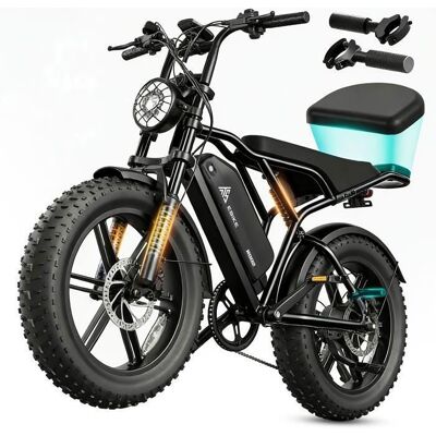 Vélo Électrique Tout Terrain 20 – Fatbike 750W – Pneus Larges 4.0 – Batterie Amovible 48V15Ah –Autonomie 100 km – Tout Suspendu TST Noir - Publicité Vélo Électrique Tout Terrain 20 – Fatbike 750W – Pneus Larges 4.0 – Batterie Amovible 48V15Ah –Autonomie 100 km – Tout Suspendu TST Noir - Publicité