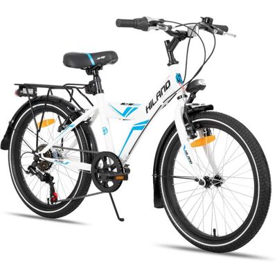 Vélo denfant - HILAND - 20 pouces - 7-13 ans - Acier - 7 vitesses - Blanc Blanc - Publicité Vélo denfant - HILAND - 20 pouces - 7-13 ans - Acier - 7 vitesses - Blanc Blanc - Publicité