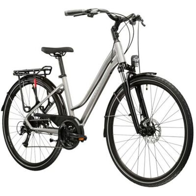 Vélo tout chemin trekking 28 femme Kross trans 3.0 Gris - Publicité Vélo tout chemin trekking 28 femme Kross trans 3.0 Gris - Publicité